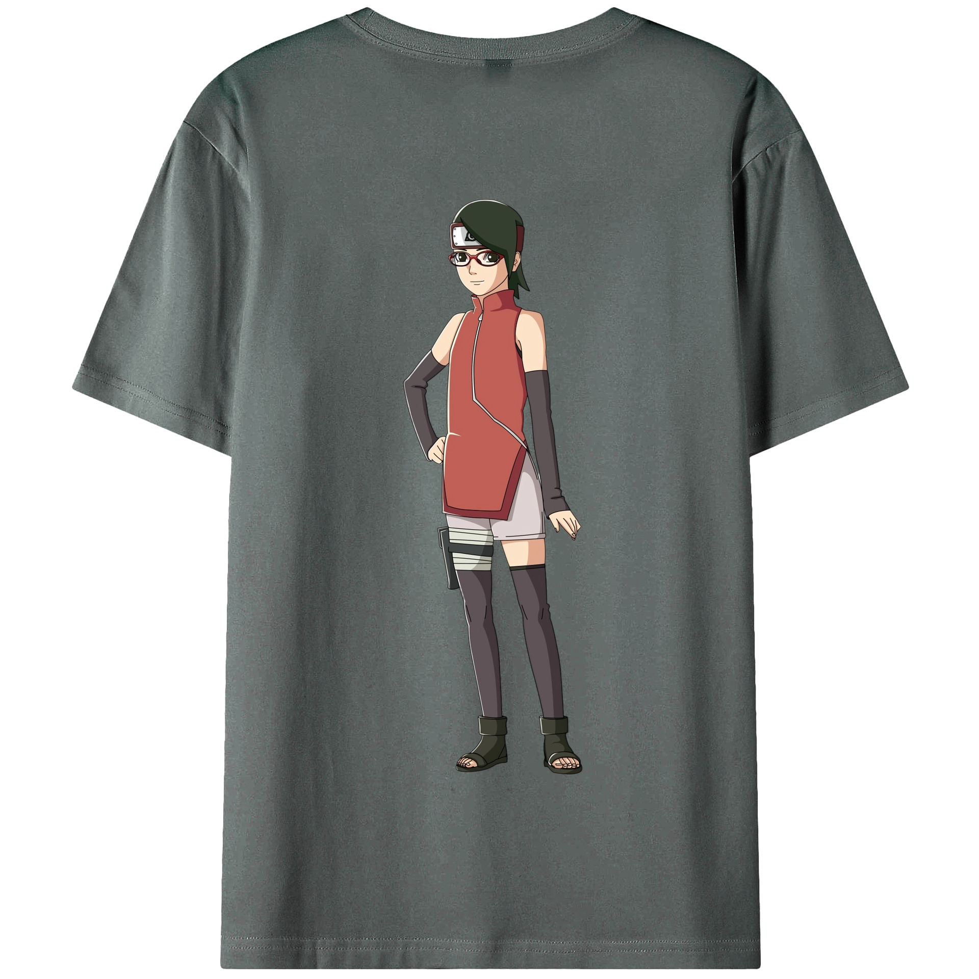 （画像用） NARUTO -ナルト- うちは サラダ Uchiha Sarada 綿100％半袖Tシャツ（背面プリント）
